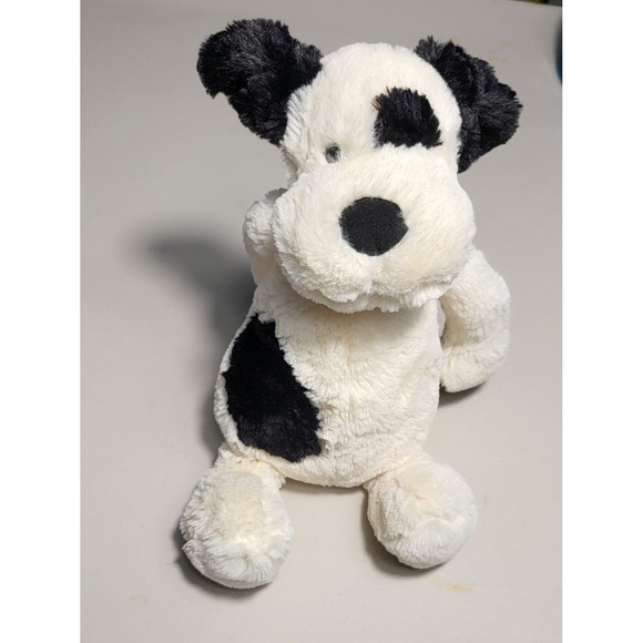 Jellycat Bashful Cream White Black Puppy Dog Plush 12"Stuffed Animal Plush Toy - Picture 2 of 6